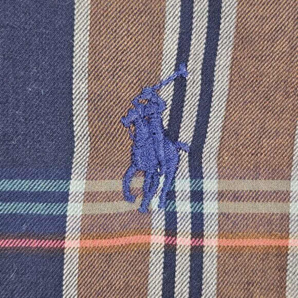 Polo Ralph Lauren Dress Shirt Classic Fit Plaid Checkered Oxford Mens Size M - Picture 9 of 10